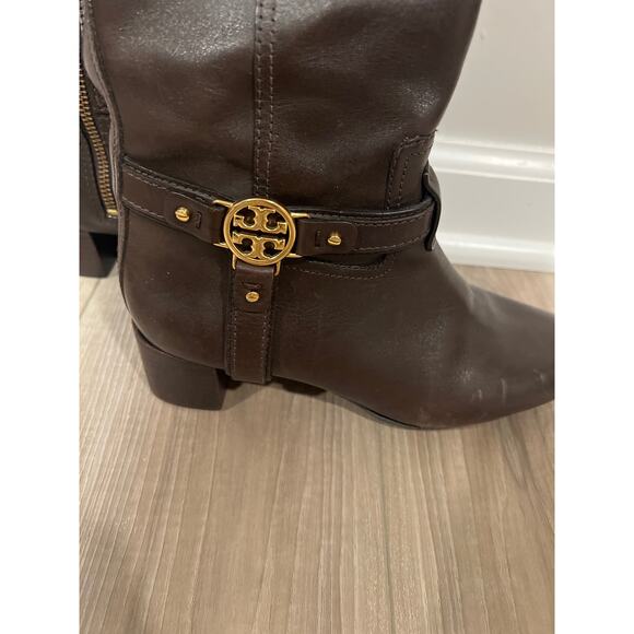 Tory Burch‎ Leather Riding Boots, Brown, Size 7M, KB243 - Picture 3 of 7